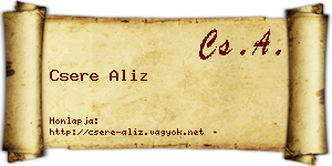 Csere Aliz névjegykártya